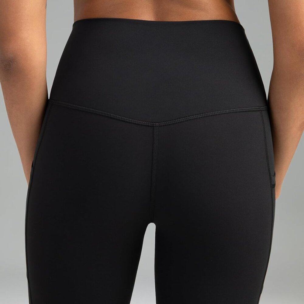 Women's High Waisted Yoga Pants 7/8 Length Leggings with Pockets - Picture 4 of 8